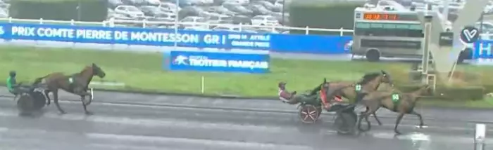 Arrivée du PRIX COMTE PIERRE DE MONTESSON 2026 et la victoire de NOVICE DU CHOQUEL drivée par François LAGADEUC sur l'hippodrome de Paris Vincennes