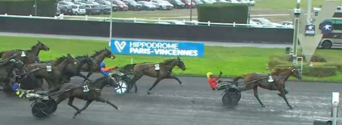 Arrivée du Prix du Bourbonnais 2024 sur l'hippodrome de Paris Vincennes et la Victoire de JOSH POWER (Eric RAFFIN)
