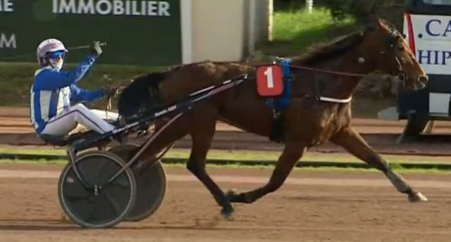 PRIX DE LA CÔTE-D-AZUR 2023 et la victoire de BORDEAUX S. drivé par Christophe MARTENS sur l'hippodrome de Cagnes-Sur-Mer