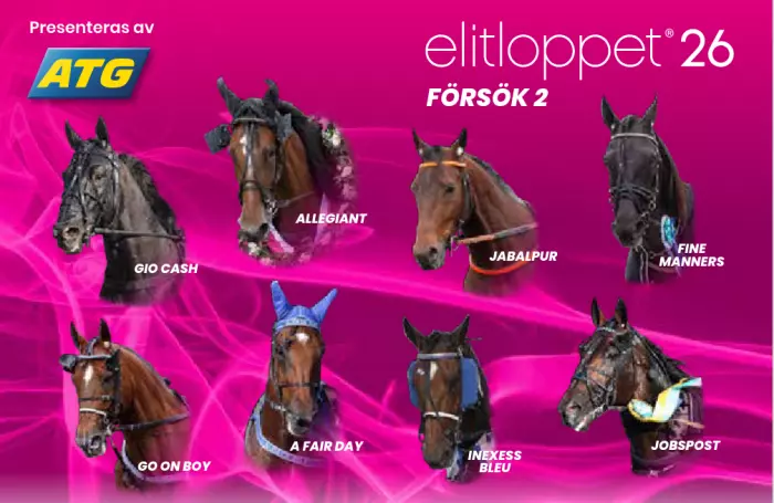 Portraits des Partants de la 1&egrave;re Batterie de l'ELITLOPPET 2026 &agrave; SOLVALLA en Su&egrave;de