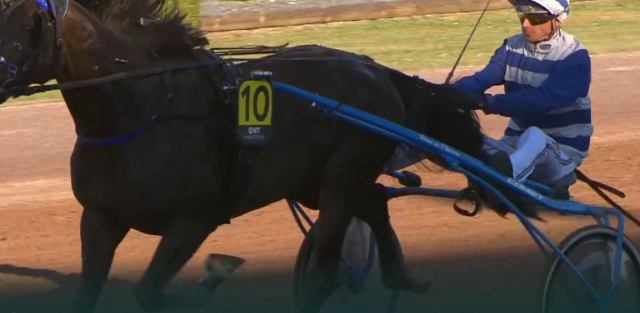 ELVIS DU VALLON (10 - David THOMAIN) gagnant de la 8ème étape du Grand National du Trot 2022 à Cabourg