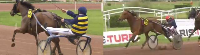 ARIBO MIX (12 - Dominik CORDEAU) et AUBRION DU GERS (16 - Jean-Michel BAZIRE) gagnants de la 4ème étape du Grand National du Trot 2018 à AGEN LA-GARENNE