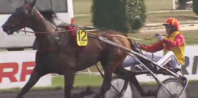 CEYLAN DAIRPET (Tony LE BELLER) gagnant de la 11ème étape du Grand National du Trot 2018 sur l'hippodrome de STRASBOURG
