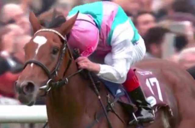 ENABLE monté par Lanfranco DETTORI (5 fois vainqueur du Prix de l'Arc de Triomphe) vainqueur du PRIX DE L'ARC DE TRIOMPHE 2017 à CHANTILLY